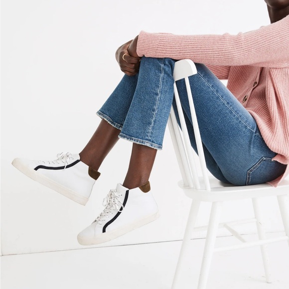 Madewell sidewalk high top sneakers colorblock leather. Women’s size 7.5 - Picture 4 of 13